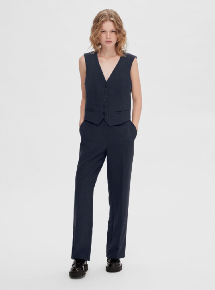 SlfRita MW wide pants Dark Sapphire M
