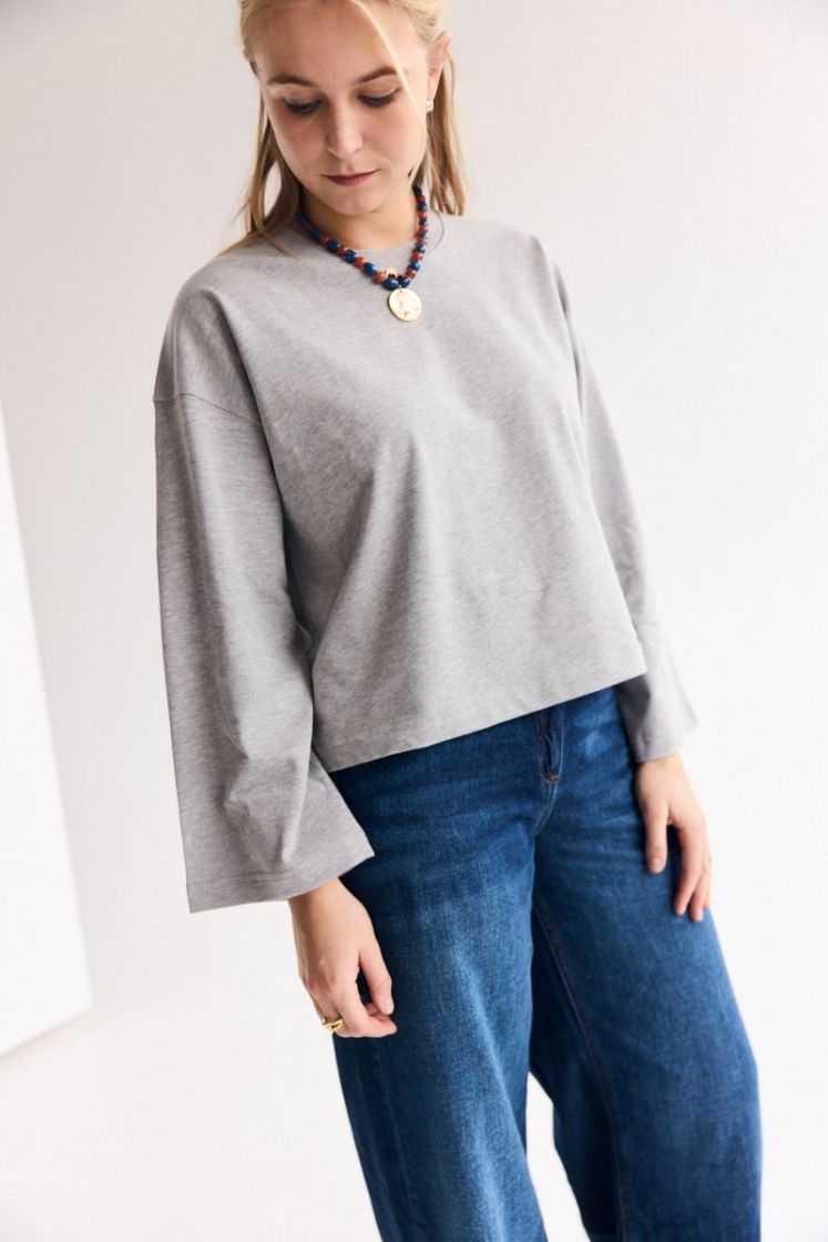 Aline LS t-shirt Grey Melange