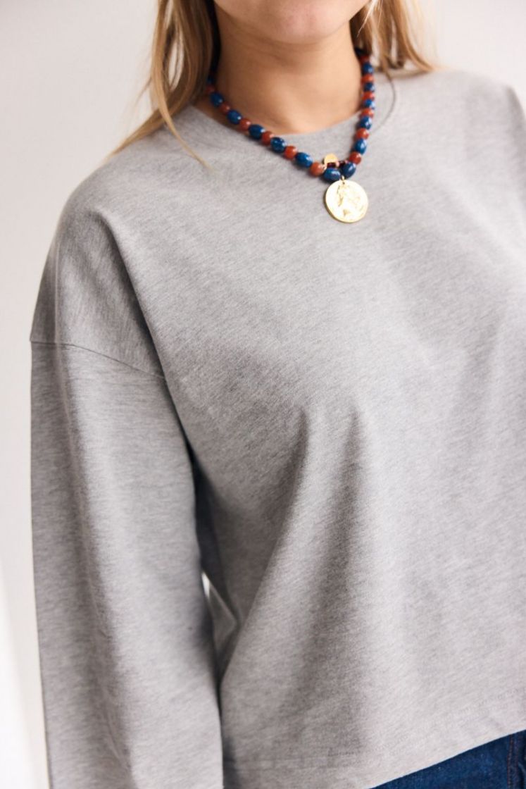 Aline LS t-shirt Grey Melange