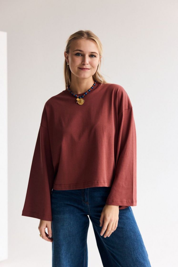 Aline LS t-shirt bordeaux