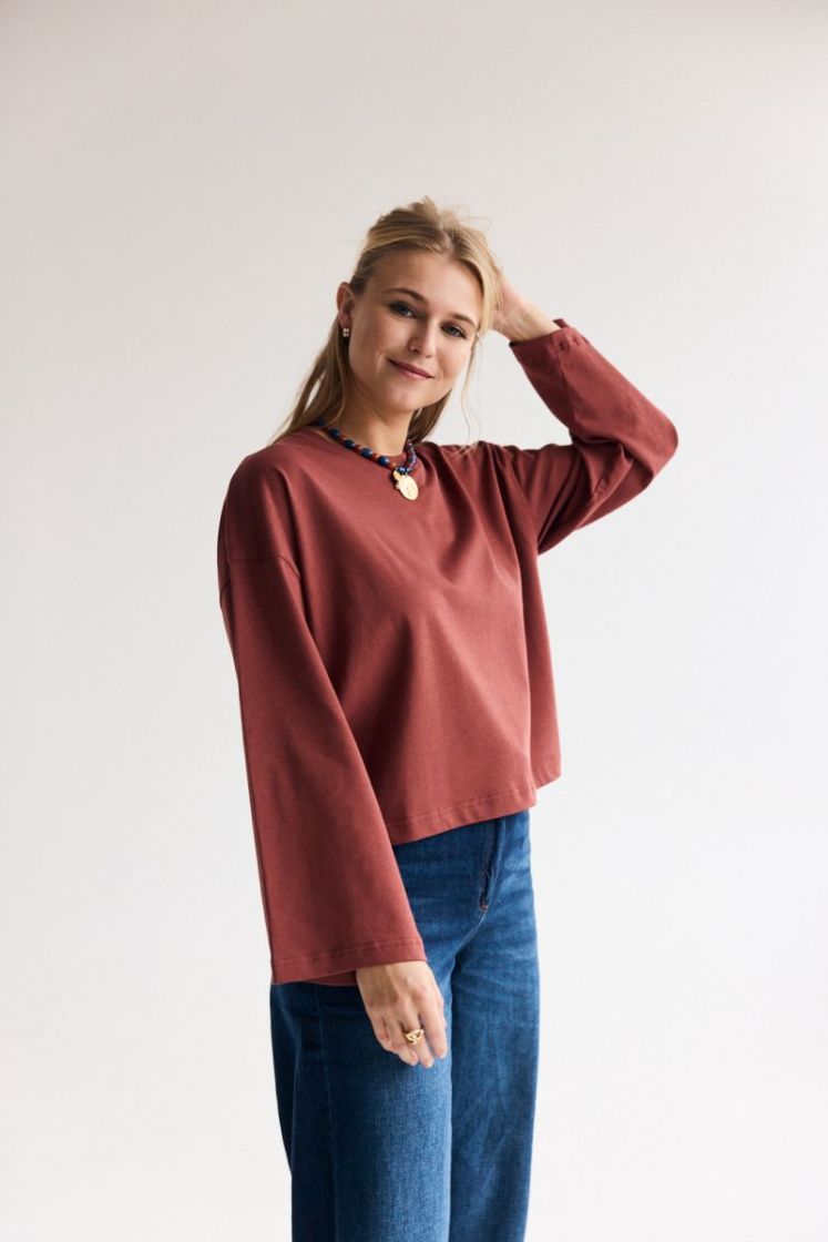 Aline LS t-shirt bordeaux