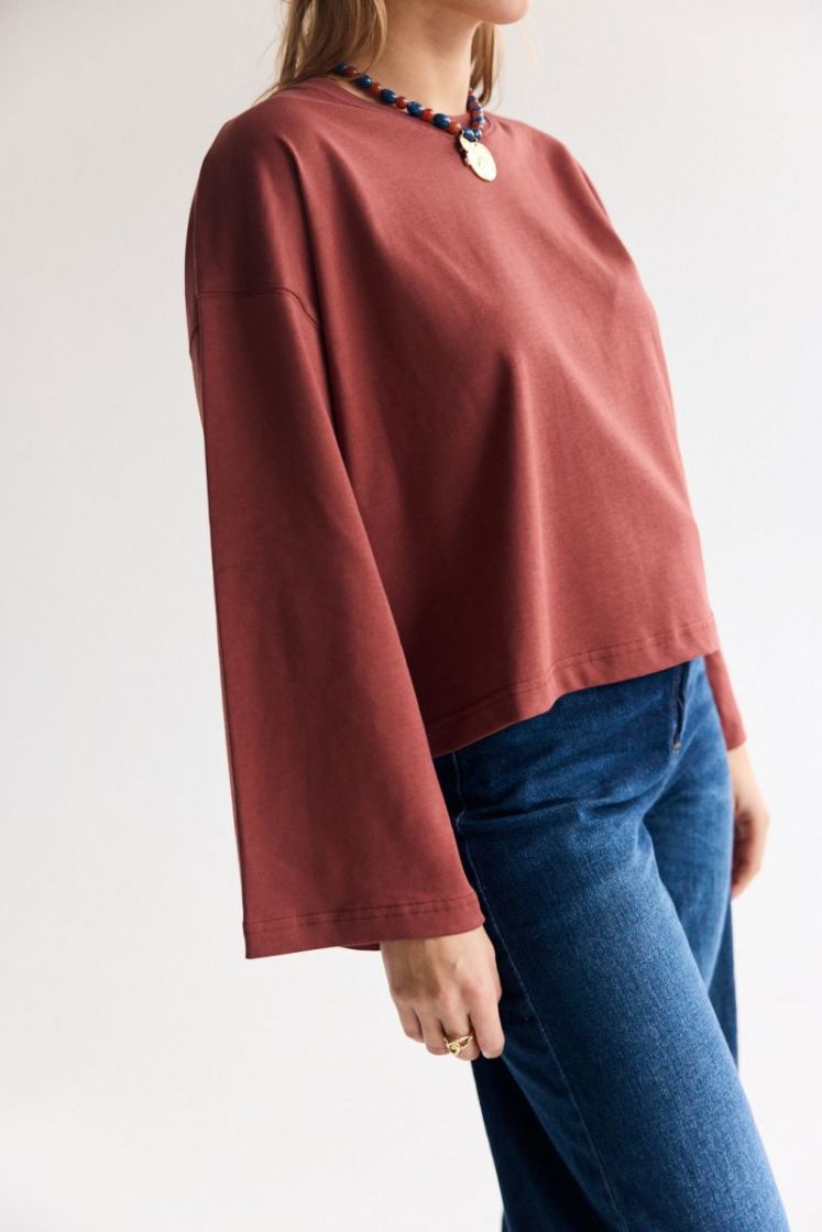 Aline LS t-shirt bordeaux