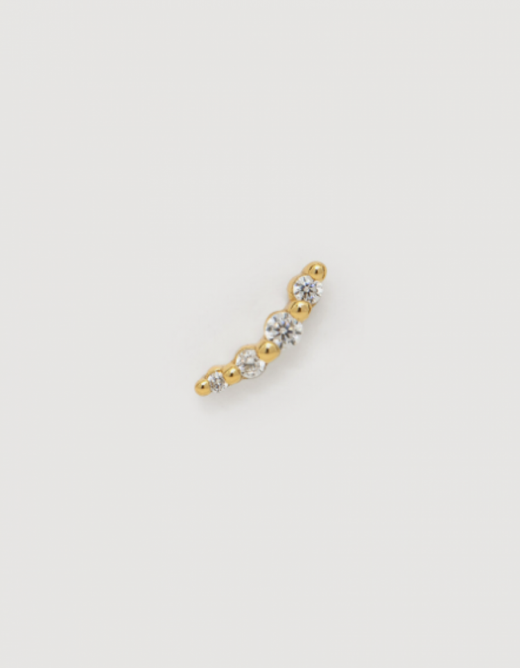 Oorbel Louise 4 Dots Strass Gold