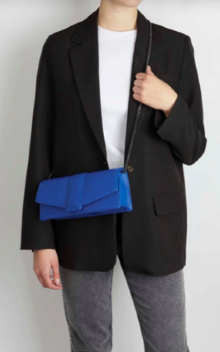 Bex Clutch Grain Electric Blue
