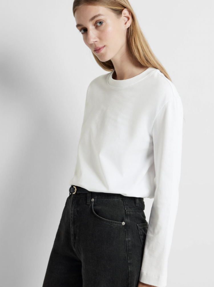 Slfessential ls boxy tee noos Bright White