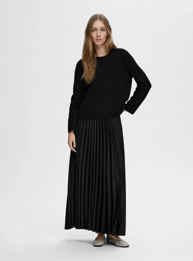 Slfessential ls boxy tee noos Black