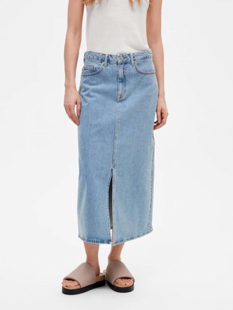 SlfKrista-Gerda HW max skirt Light blue deni