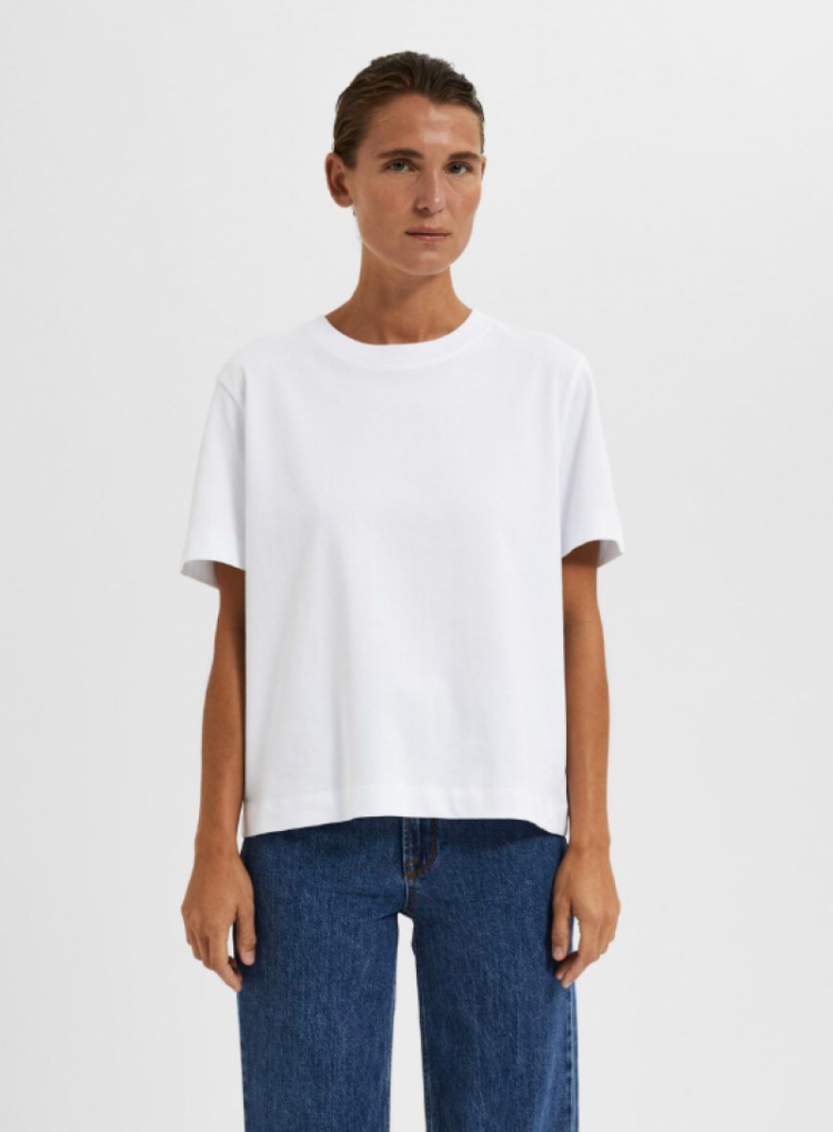 SlfEssential SS Boxy tee bright white