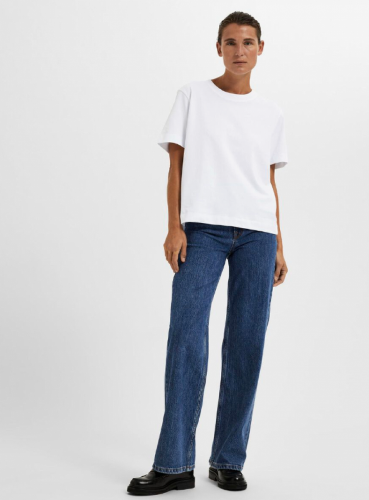 SlfEssential SS Boxy tee bright white