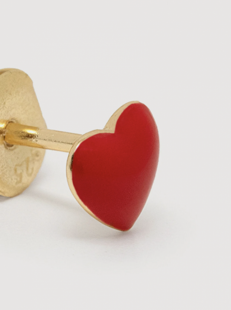 Oorbel Jolie Red Heart Gold