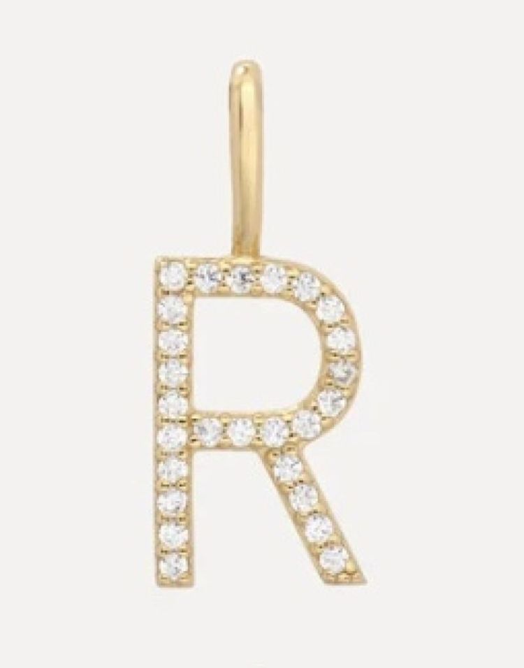 Initial strass Charm R Gold