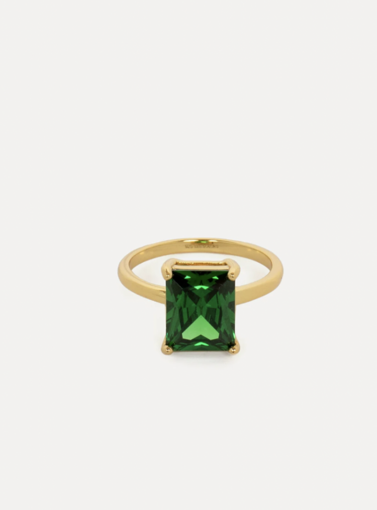 Gioia Emerald Green Ring Gold