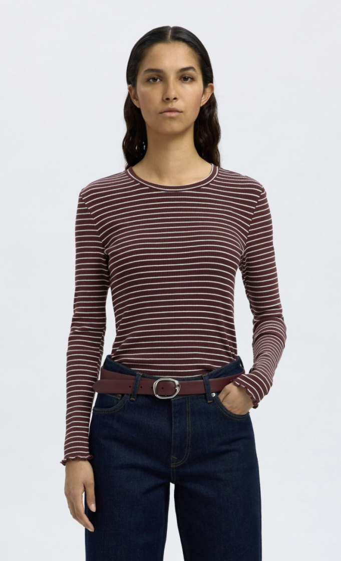 slfanna ls crew neck tee Fig