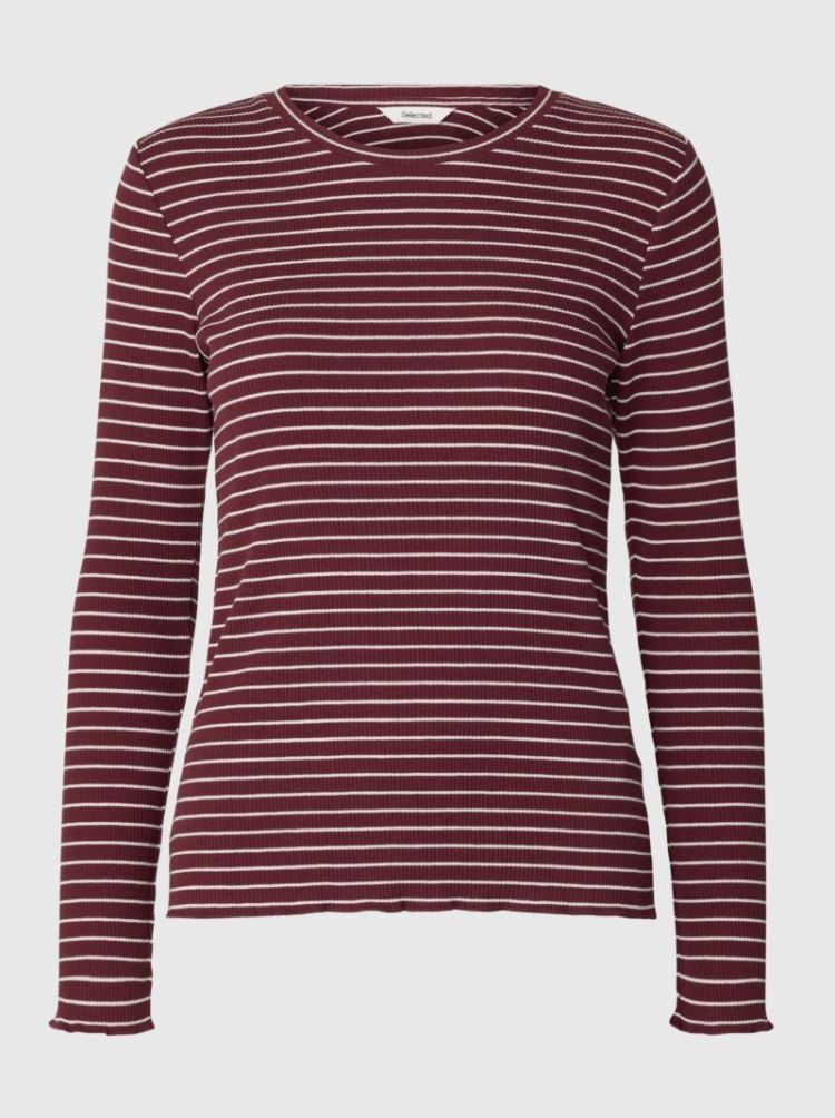 slfanna ls crew neck tee Tawny port snow