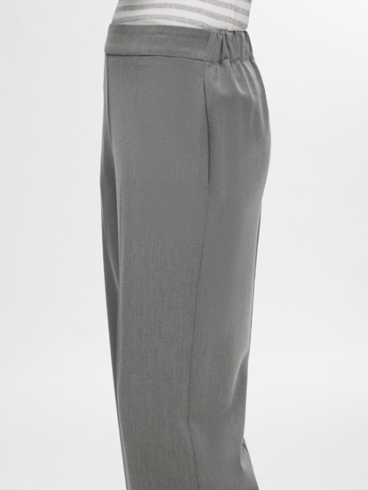 Slfemma tara mw wide pant noos medium grey mel