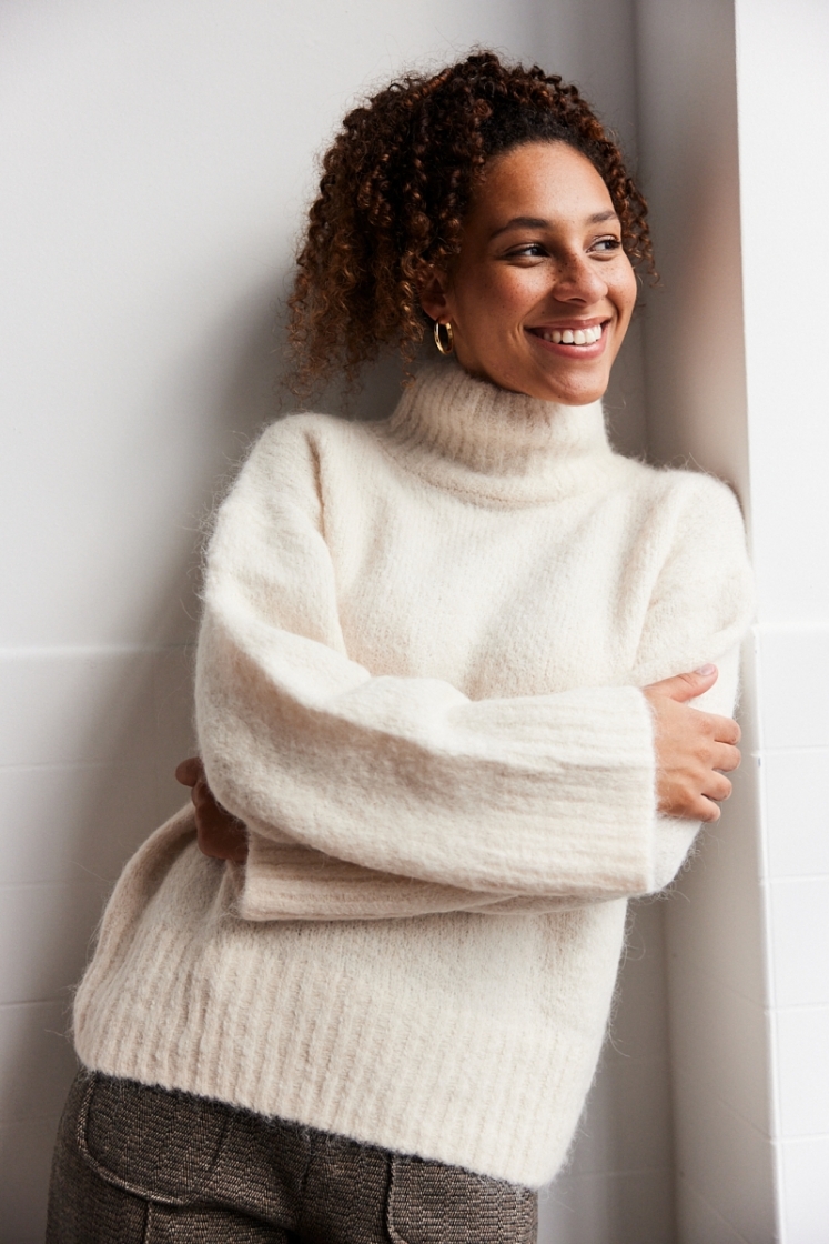 slfgabella ls knit high neck n birch
