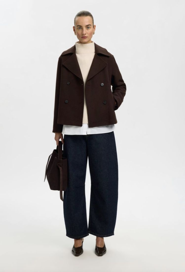 slfcille ls knit high neck noo Snow white
