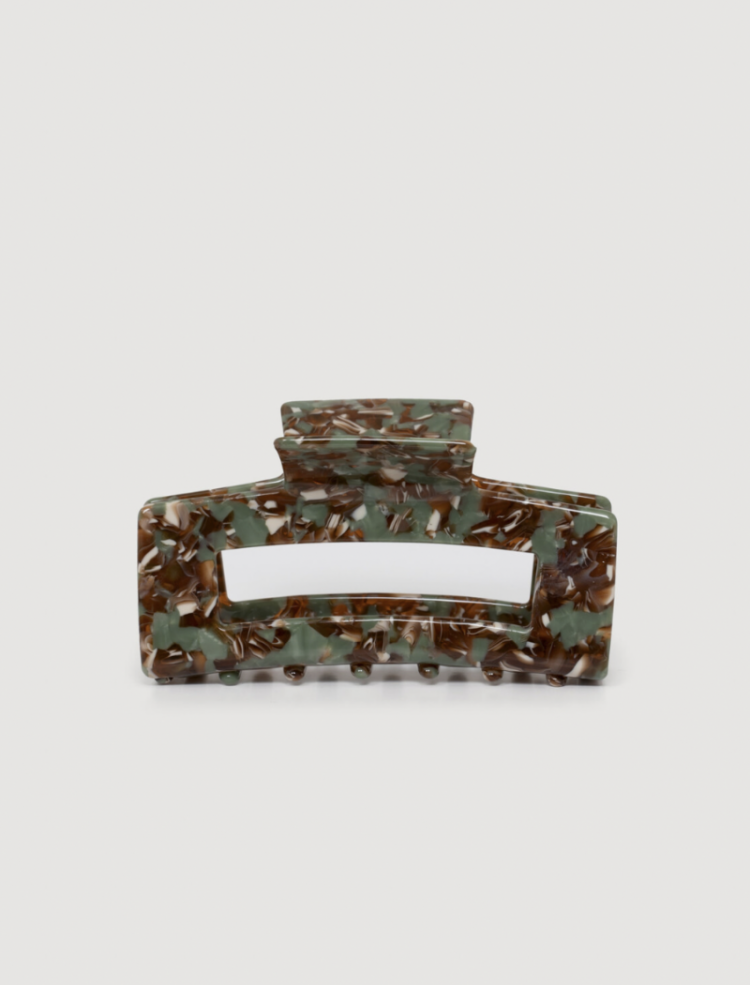 Haarclip rectangle maat M Brown/Green
