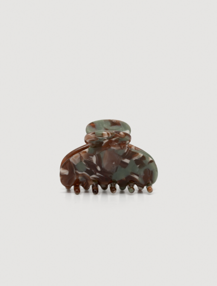 Haarclip rond maat XS Brown/Green