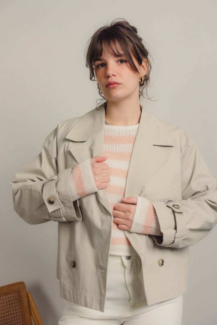 Slfcilo Short Trenchcoat Noos Island fossil