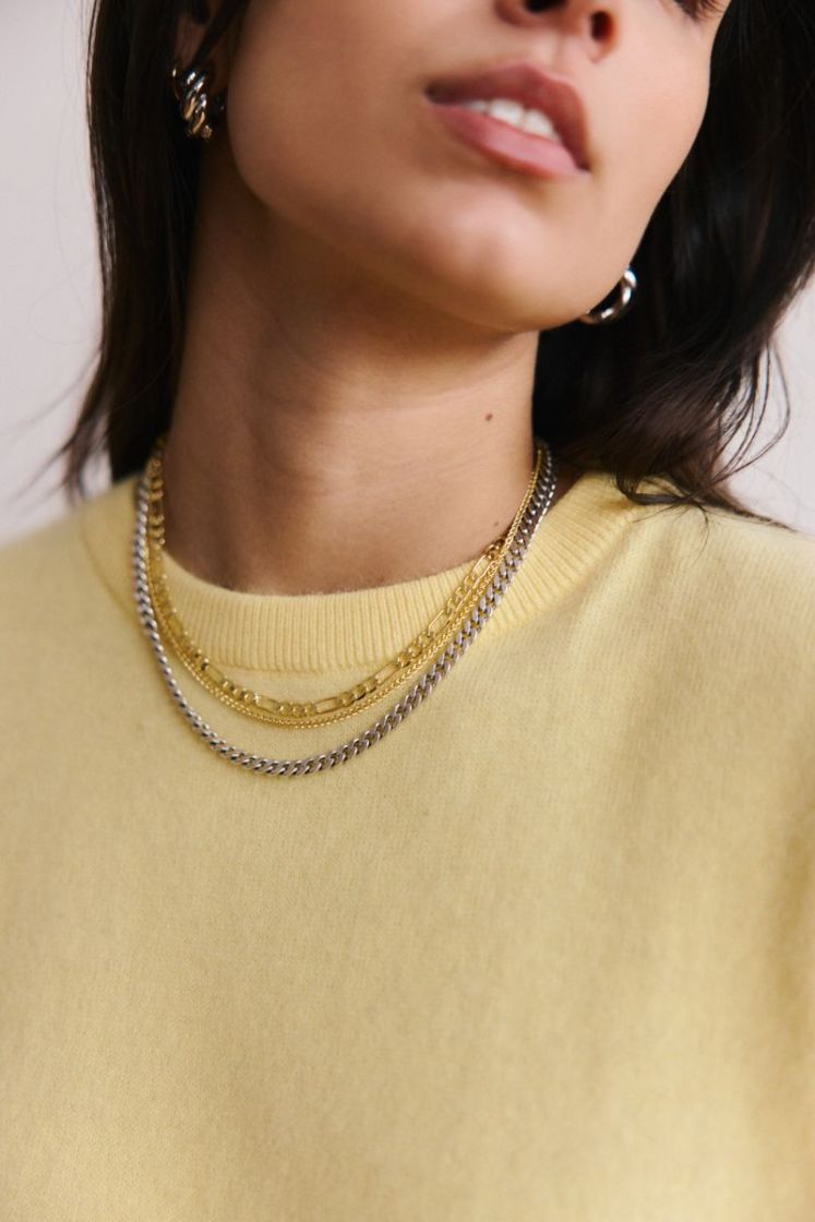 Rana Necklace Triple combi gold/silv