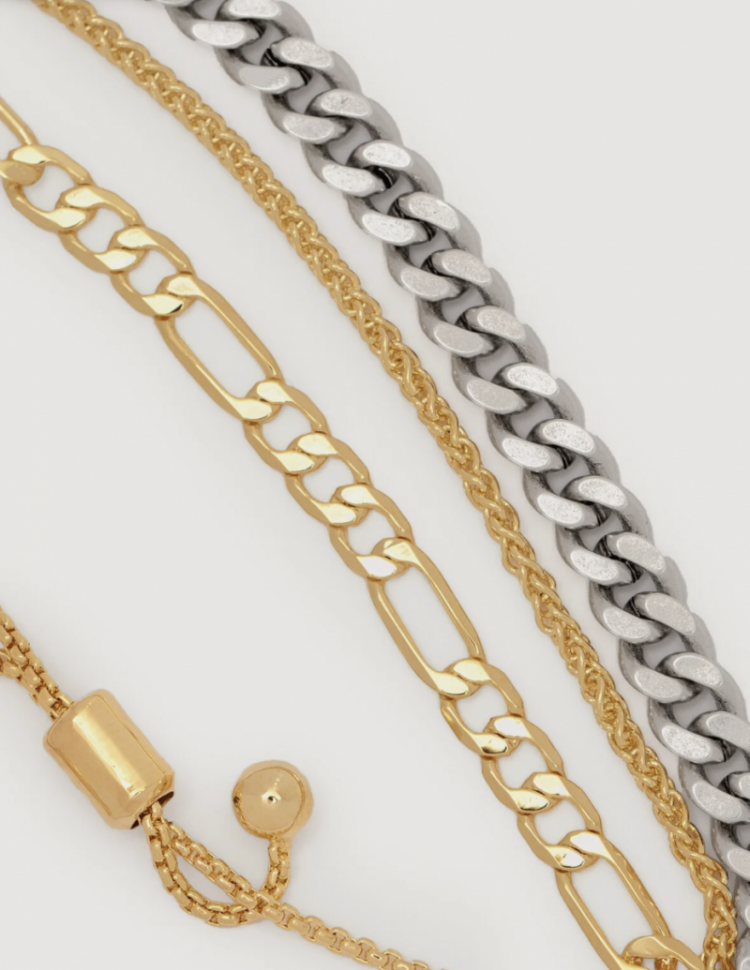 Mara bracelet triple combi gold/silv