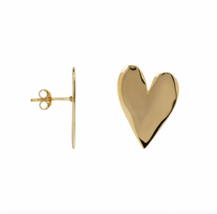 Big heart stud earring gold pl gold