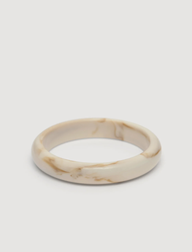 Resin bangle round open Cream