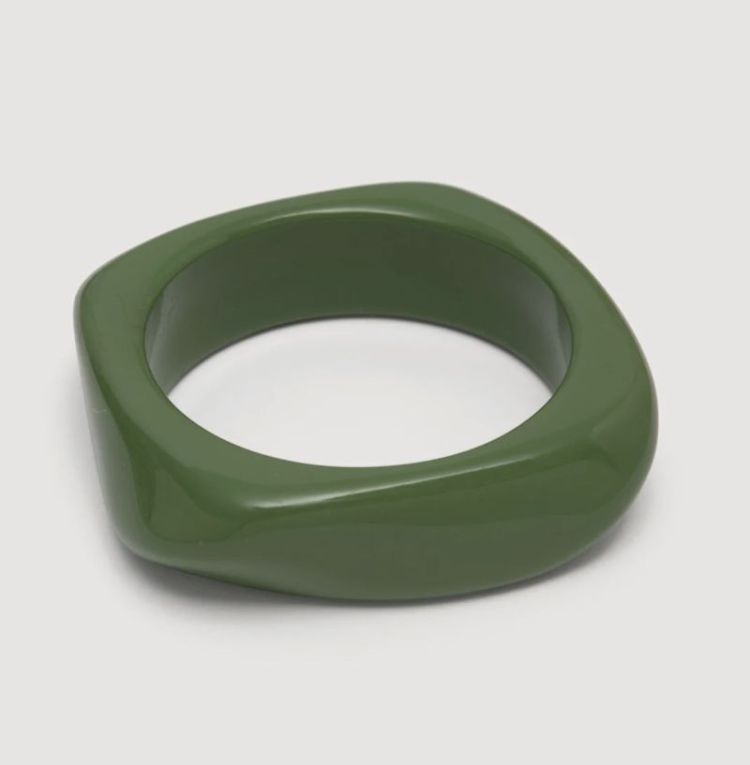 Resin bangle rectangle Green