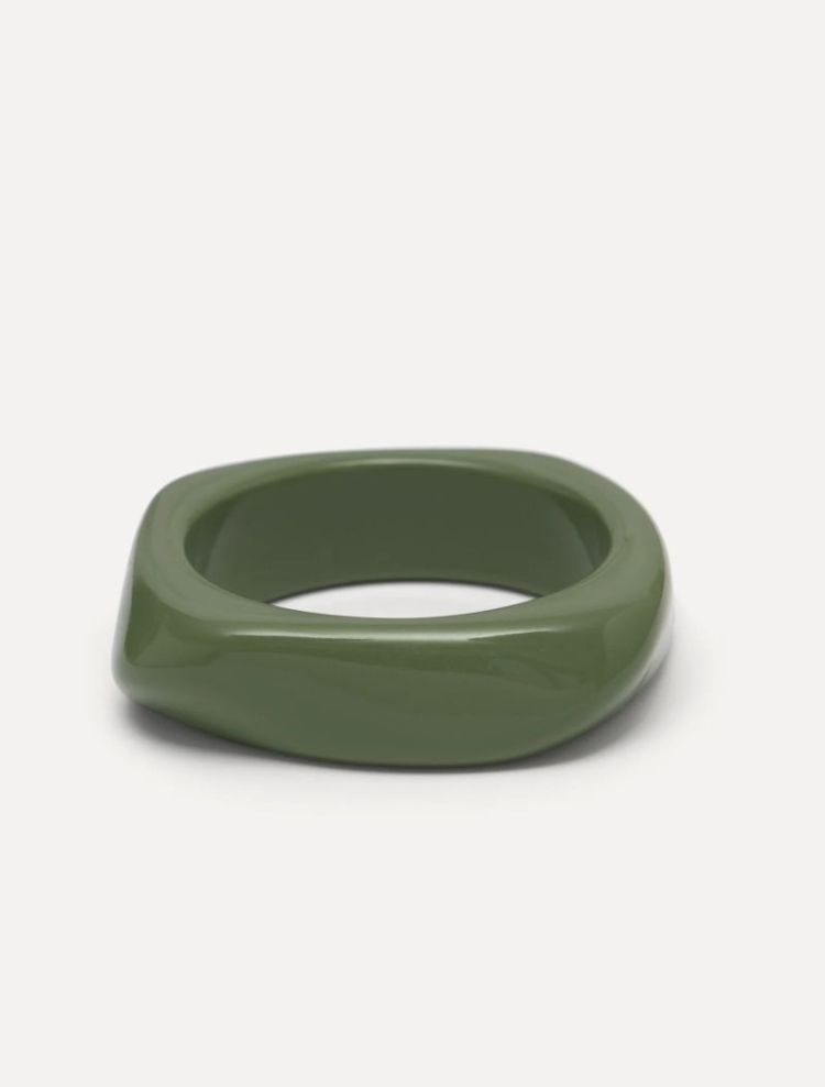 Resin bangle rectangle Green