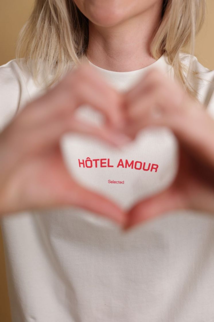 Slfboxy lia ss hotel amour tee Egret