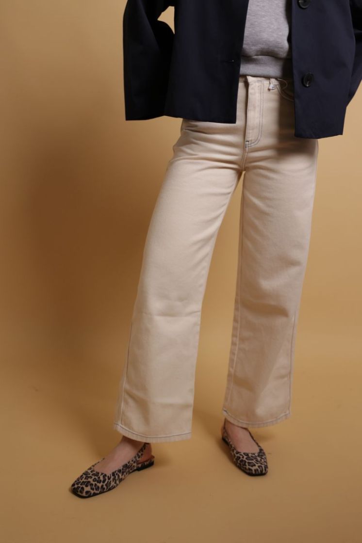 Heavy twill denim  Light cream