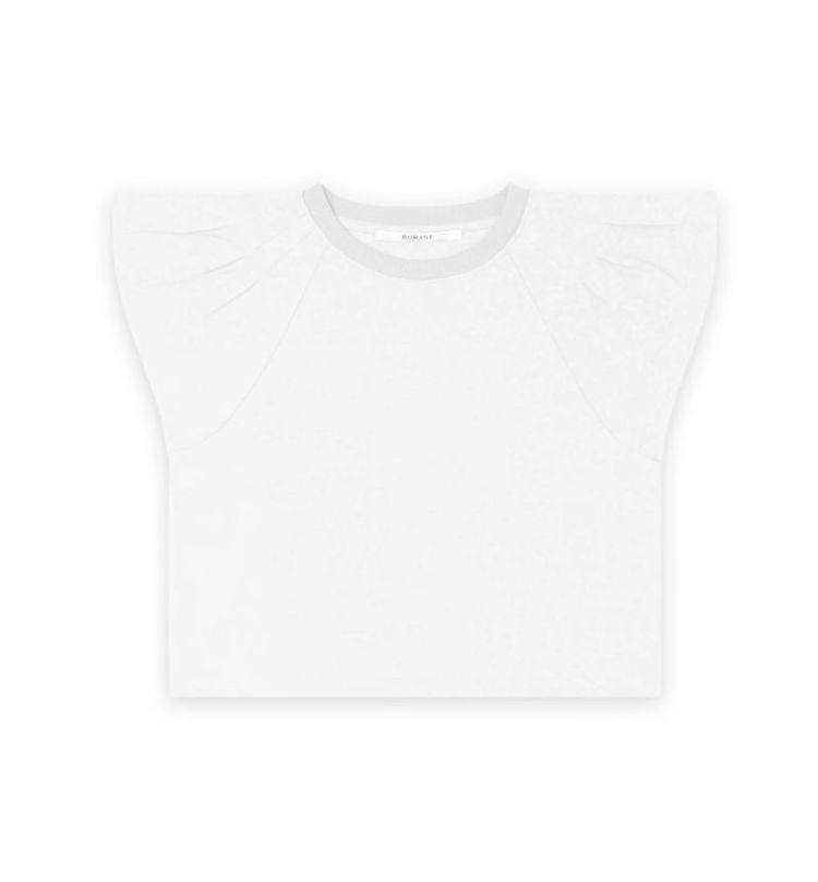 Top with wide shoulder off white