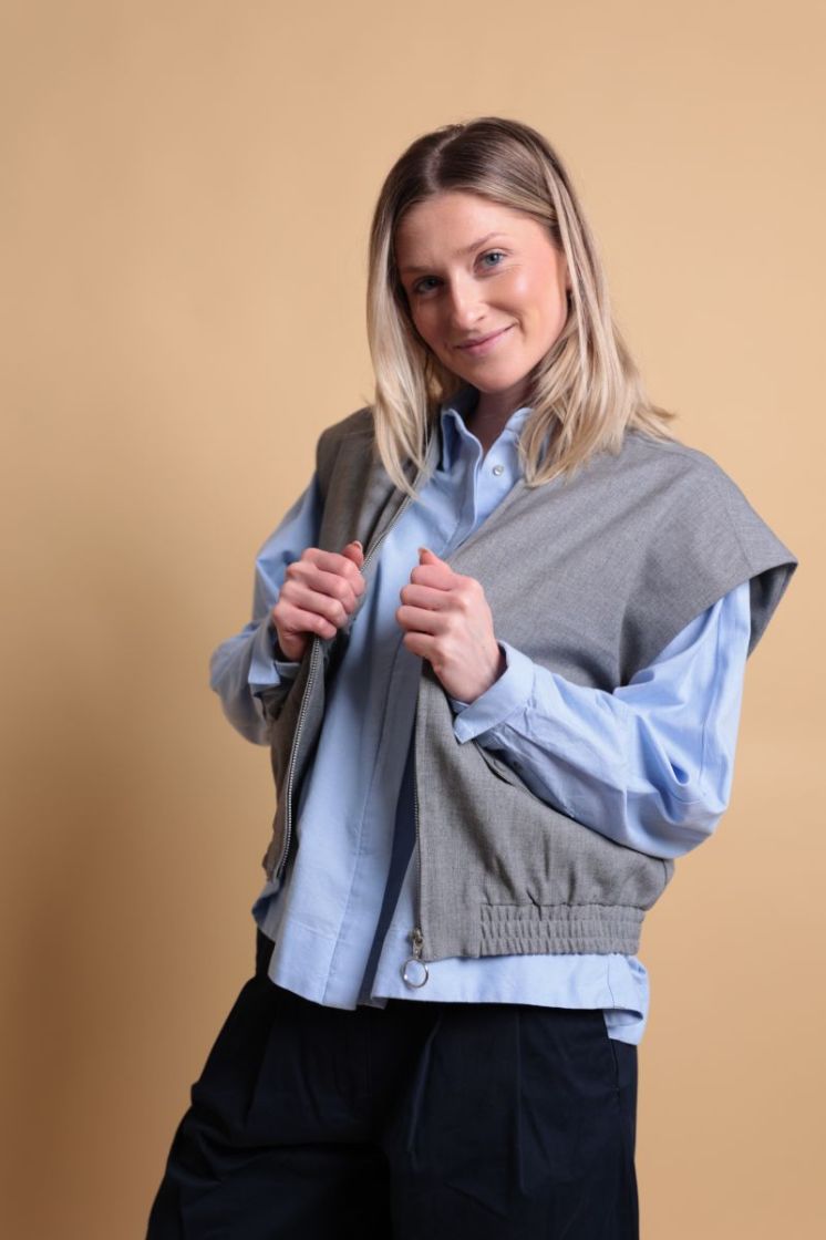 Marina Tailored Waistcoat Mid Grey Melang