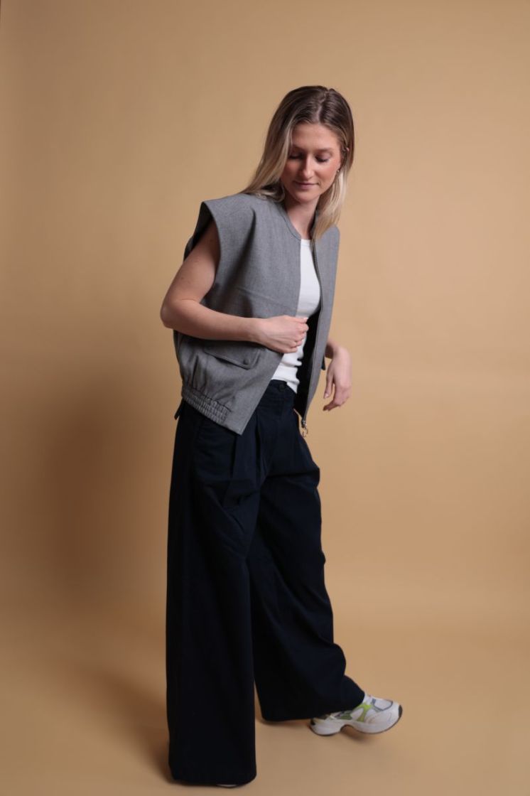 Marina Tailored Waistcoat Mid Grey Melang