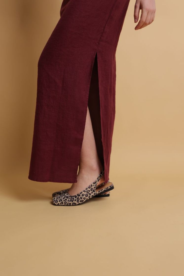 Sasha half shoulder dress Burgundy