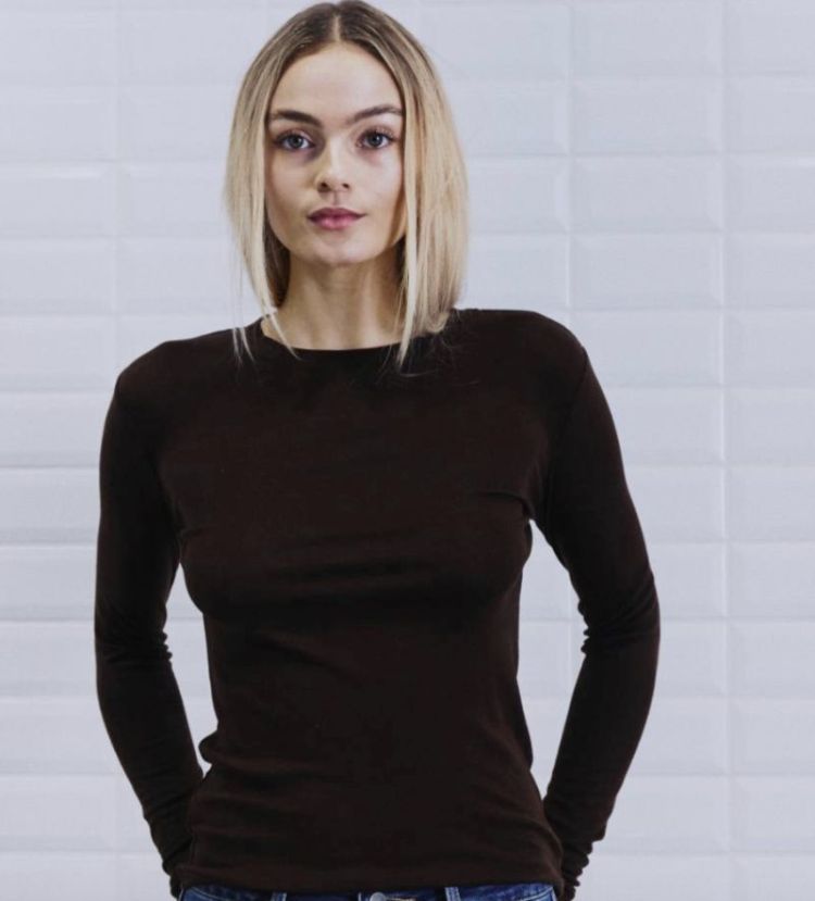 Wbljosefine ls tee  Dark brown