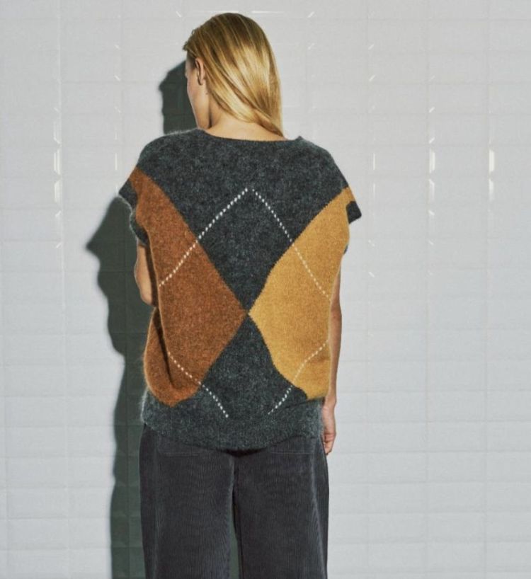 Wblvenus harlekin waistcoat Desert camel ha