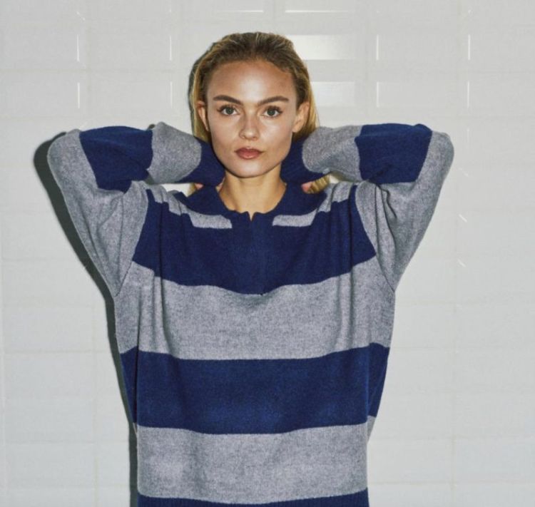 Wbliza ls henley pullover Blue grey strip