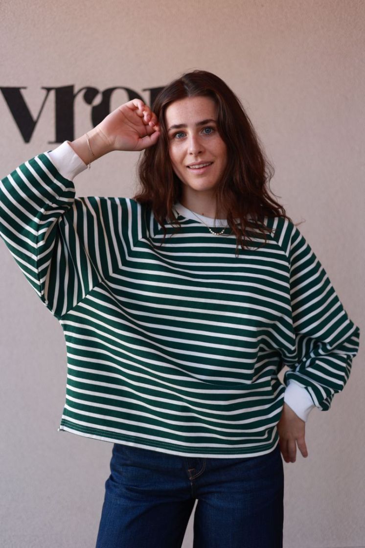 Flori stripe sweat Green bold stri