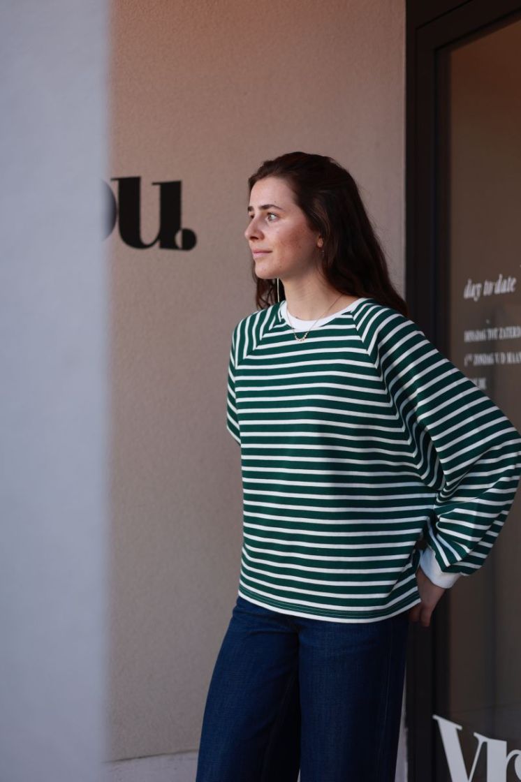 Flori stripe sweat Green bold stri