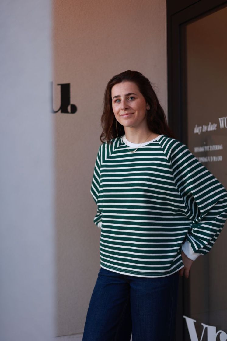 Flori stripe sweat  Green bold stri