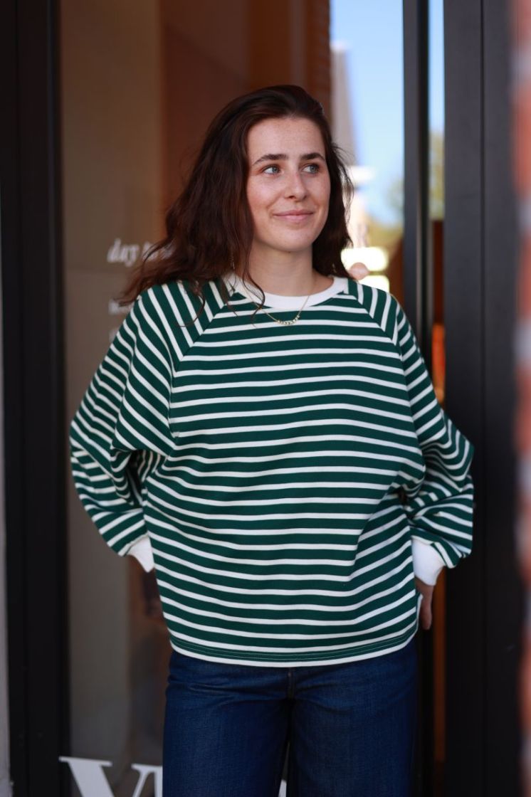 Flori stripe sweat Green bold stri