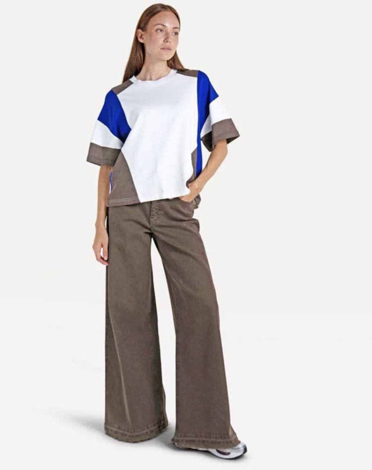 Moore denim wide fringe pants Delicioso
