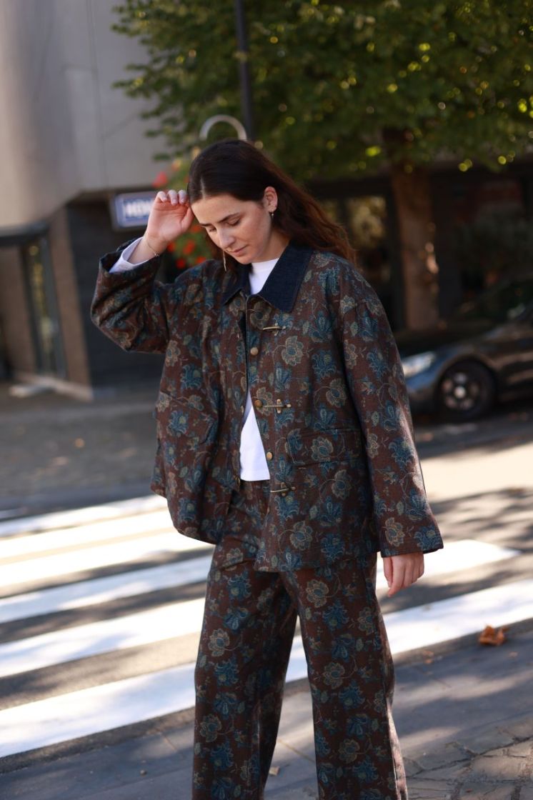 Veste ML col chem fermeture cr Brown