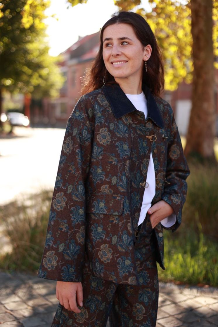 Veste ML col chem fermeture cr Brown