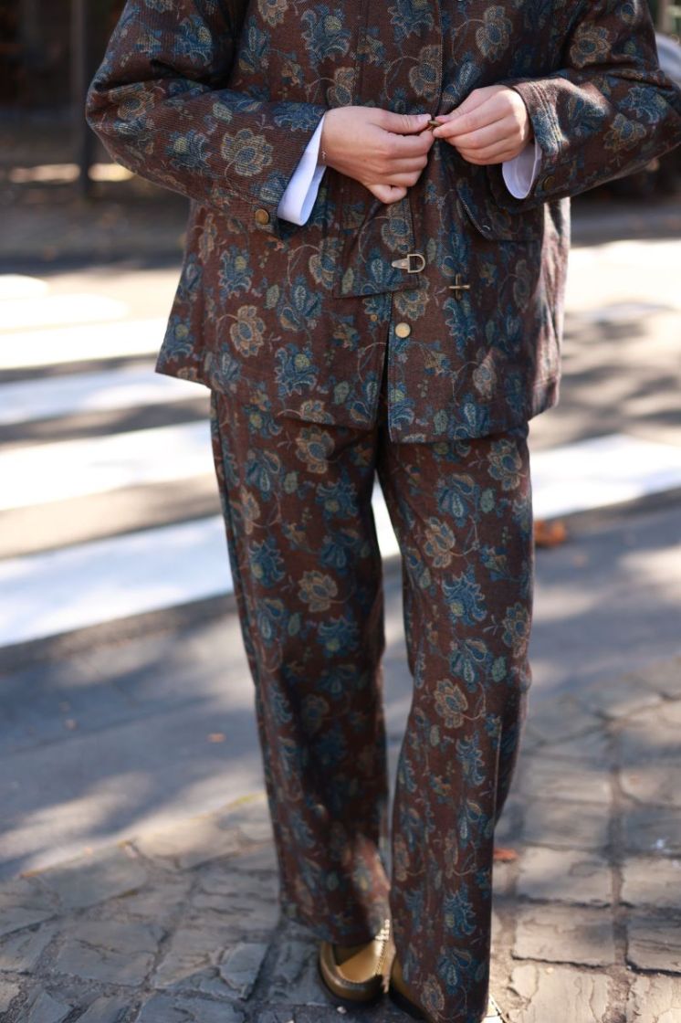 Pantalon motif  Brown