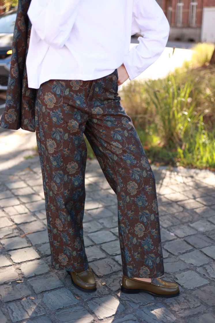 Pantalon motif  Brown