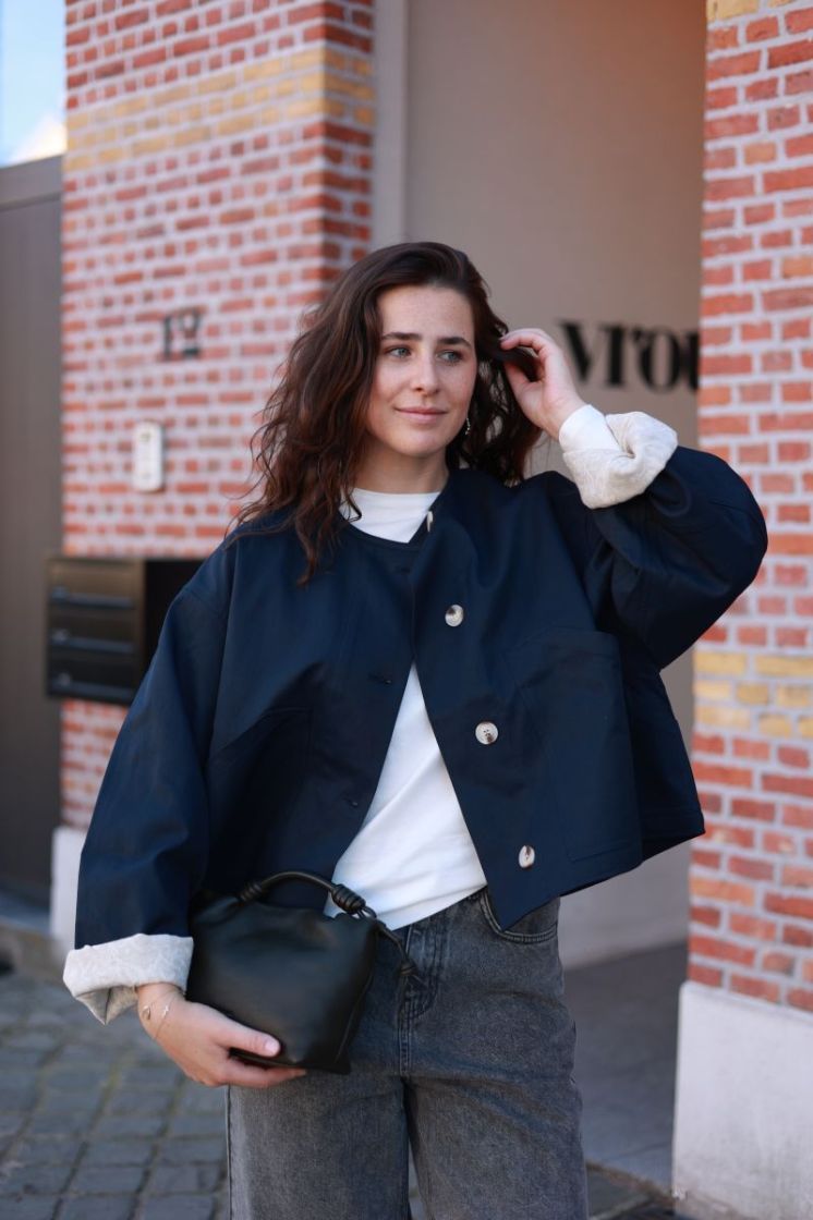 Veste courte ML bord boutons Navy