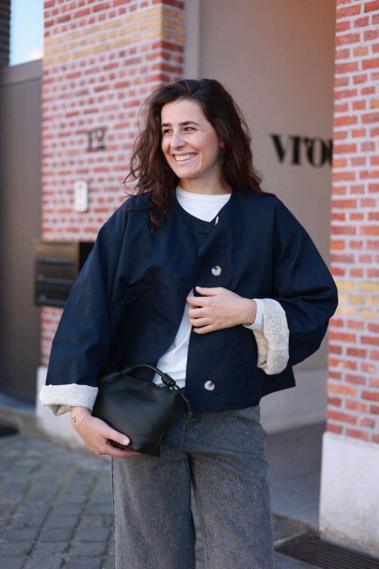 Veste courte ML bord boutons Navy